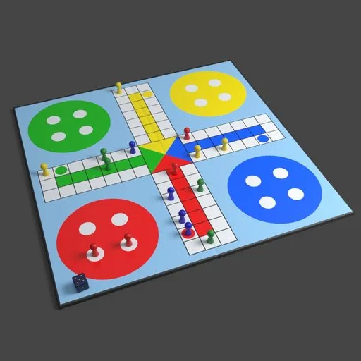 Blender飞行棋盘棋子3d模型素材文件