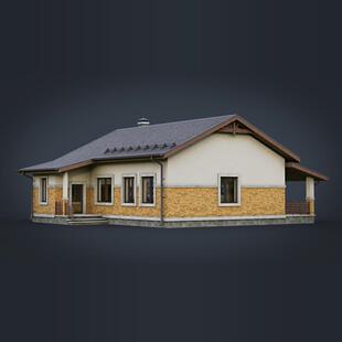 欧美现代小房子3D模型含贴图 里面是空的 .blender.max.fbx.stl