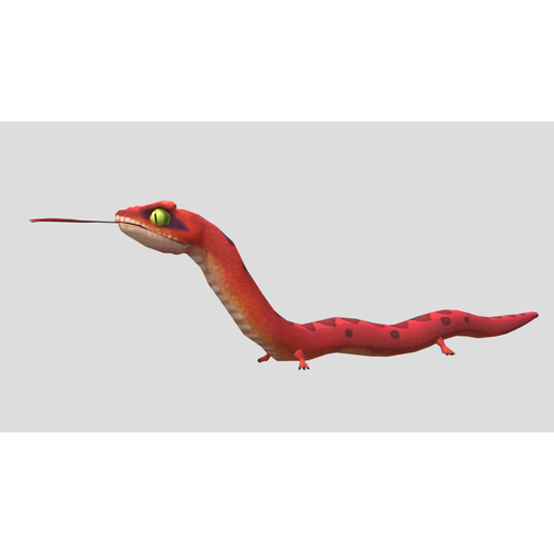 Blender卡通小蛇3d模型素材含贴图FBX/obj/glb