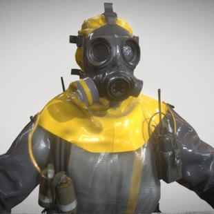 穿防化服的人3d模型素材含贴图骨骼绑定blender/fbx/obj生化服