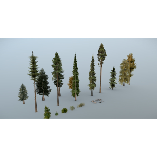 树木3d模型文件素材含贴图blender/obj/fbx/glb