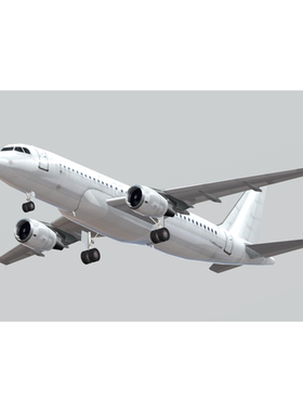 白色飞机客机3d模型文件素材含贴图blender/obj/fbx/glb