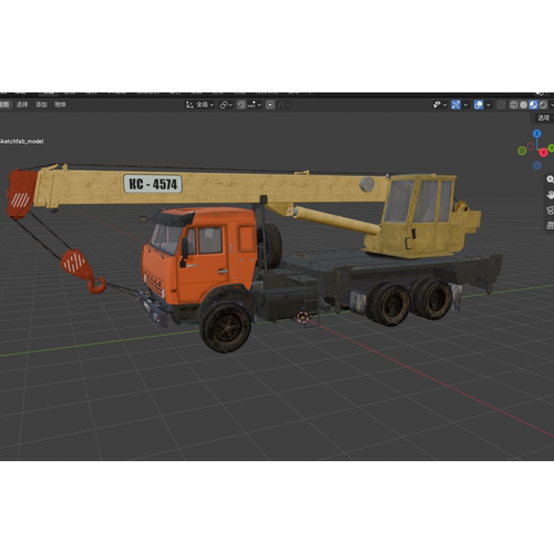 起重车吊车3d模型文件素材含贴图fbx/obj/blender/glb