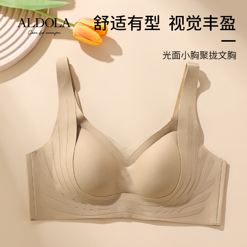 雅黛丽内衣女聚拢小胸秋冬季无钢圈固定杯上托防下垂美背女士胸罩