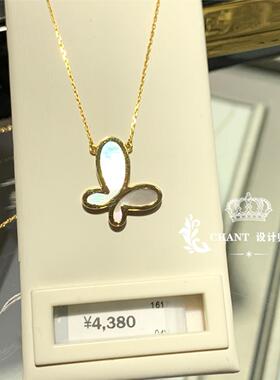 22K金蝴蝶结纯银锁骨链女款