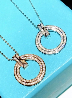 s925纯银T1满天星钻石女士项链