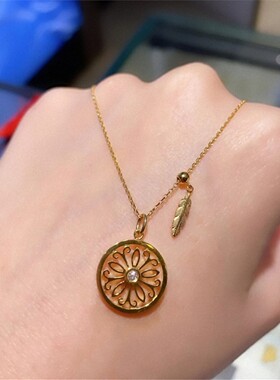 守护之瞳18K金纯银钻石锁骨链