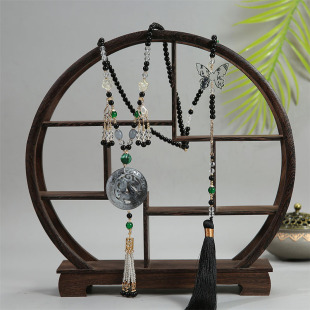 马面裙配饰璎珞项链流苏搭配国风古风汉服黑色明制背云珍珠新中式