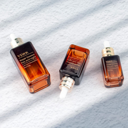 精油小棕空瓶玻璃50ml滴管分装瓶