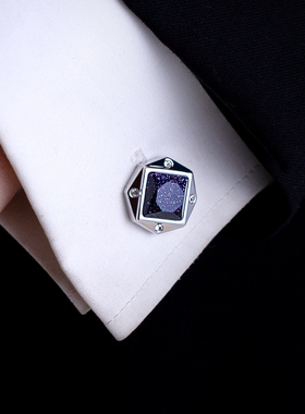 星空青金石法式袖扣男士袖口扣衬衫袖口钉衬衣袖钉定制 Cufflinks