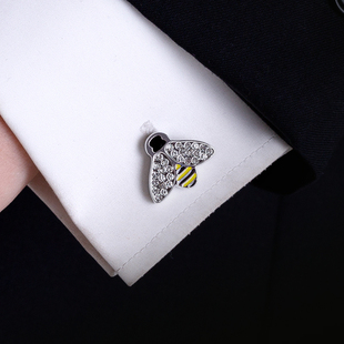 口衬衣袖 Cufflinks 口扣钉小蜜蜂袖 衬衫 袖 扣法式 钉定制刻字 动物袖