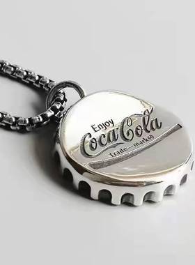 可乐盖项链潮ins嘻哈轻奢小众简约秋冬长款吊坠毛衣链配饰