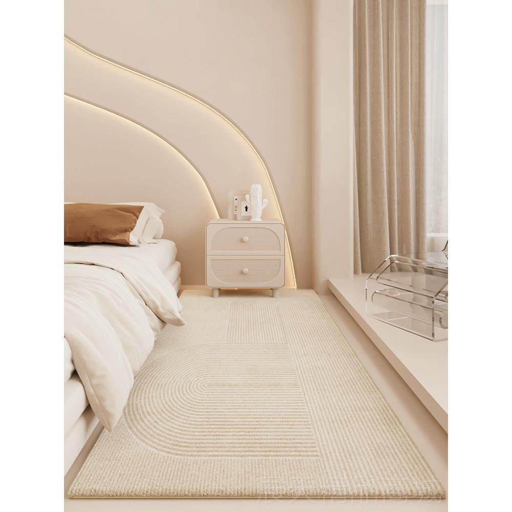 正品暖地毯卧室油风房间床边毯侘寂风客厅茶几毯奶色短绒主前卧床,居家布艺,床边毯,淘宝优惠券,粉丝福利购,淘宝优惠卷