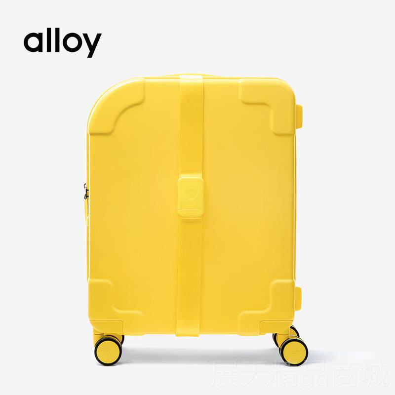 正品alloy乐乙黄色行阿李箱闲拉箱万向轮pc皮箱休杆运动短途登机