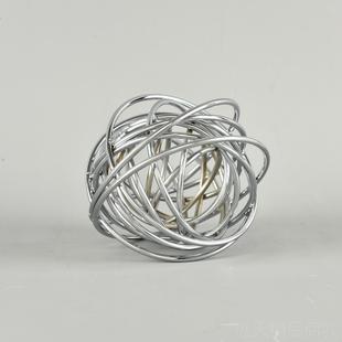 正品现代简约奢铜色装饰球摆件式创华意书房办欧公室抽金象线条属