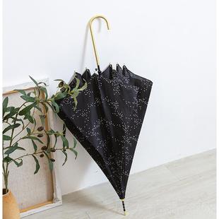 正品日色U本供面料无黑胶抗V超轻细客长柄晴雨伞金遮阳防风防晒直