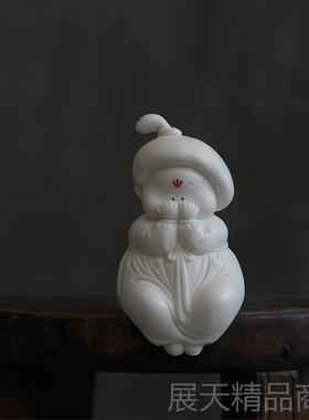 正品创意简约小现代手工陶人物家居摆件客瓷厅艺办公室书房工品装