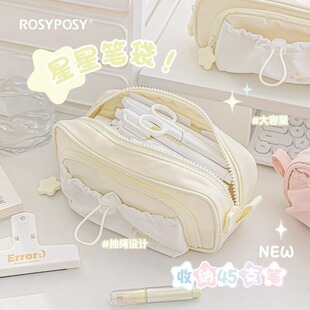 本小姐笔袋女孩版文具盒新款初中生铅笔盒大容量小学生文具袋女生高颜值简约帆布铅笔袋高中日系ins风笔盒