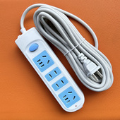 牛正品 纯铜插座板二2脚排插带线家两插头用接线板无线拖线插板座