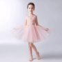 Trẻ em màu hồng sinh nhật công chúa váy fluffy hoa cô gái váy cưới cô gái catwalk trang phục piano mùa hè - Váy trẻ em đồ vest cho bé trai 1 tuổi