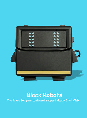 黑色机器人适用华为freeclip保护套freebuds6硅胶pro3无线蓝牙4/5i代耳机壳软