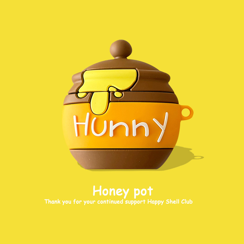 可爱维尼蜜罐适用华为freeclip耳夹保护套卡通freebudspro3无线耳机壳4/5代至臻版硅胶se2软