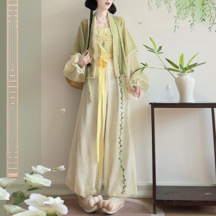 江南芸原创[桂花]汉服女宋制复原款短衫吊带花苞裙裤日常春夏套装