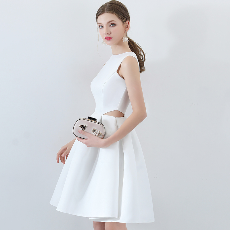 白色小礼服裙女2024新款短款洋装名媛宴会聚会生日学生派对连衣裙