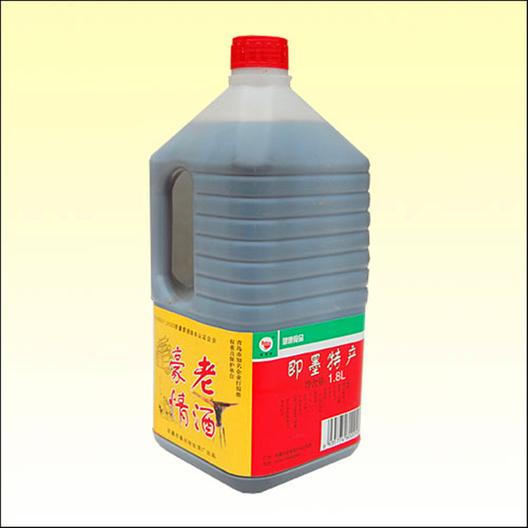 即墨豪情封缸老酒黃酒五年陳1.8升桶裝焦香半甜型固元膏原料特產