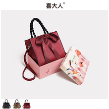 小ck红色托特新娘结婚包包女2019年新款婚礼用手提斜挎网红大容量