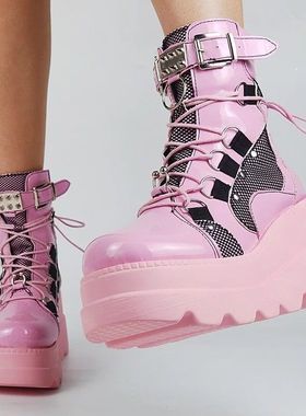 Lace up Martin boots water platform thick soled midsole boot