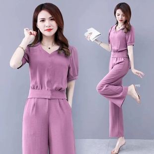 套裤 plus fashionable piece two size Women pants 时尚 2xl