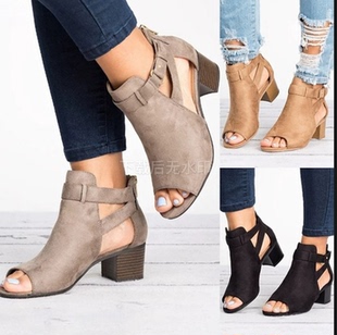 Large size 43 42 41 thick heel buckle sandals 大码粗跟凉鞋