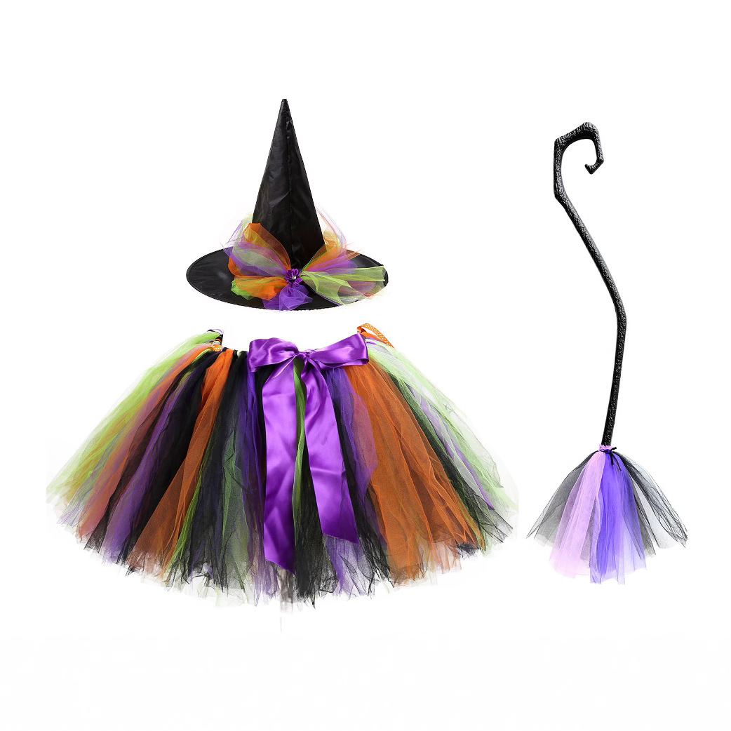 Cosplay Little Witch Puff Skirt Broom Ghost Festival Skirt