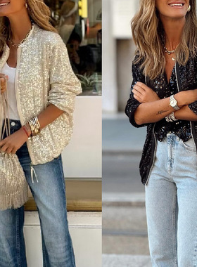 Casual fashionable, classic sequin nightclub jacket 夜店外套