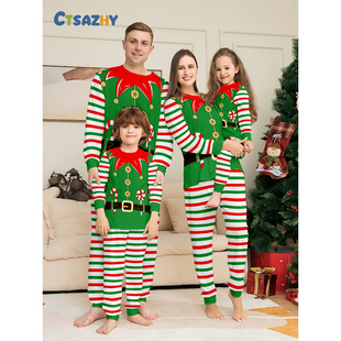 Christmas Plaid Family Sets Homewear Deer Printed Snowflake