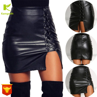 5XL high big size waist leather pack hip Black skirts 4XL