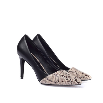 Women big size 41 42 43 snake leather high heel boots 高跟鞋