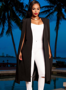 Women big size 2XL 3XL 4XL long cloak jackets 长披风西装外套