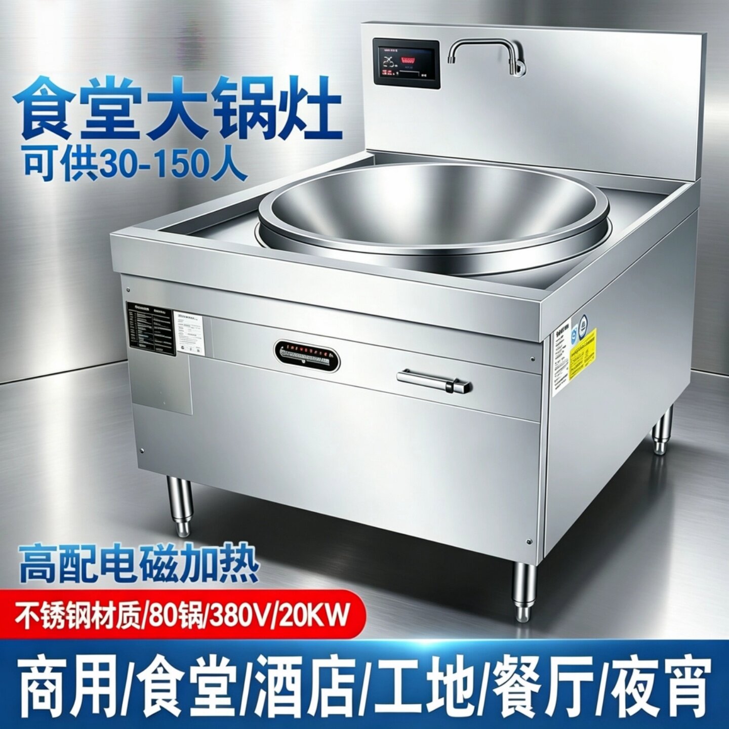 麒电商用20KW不锈钢电磁炉