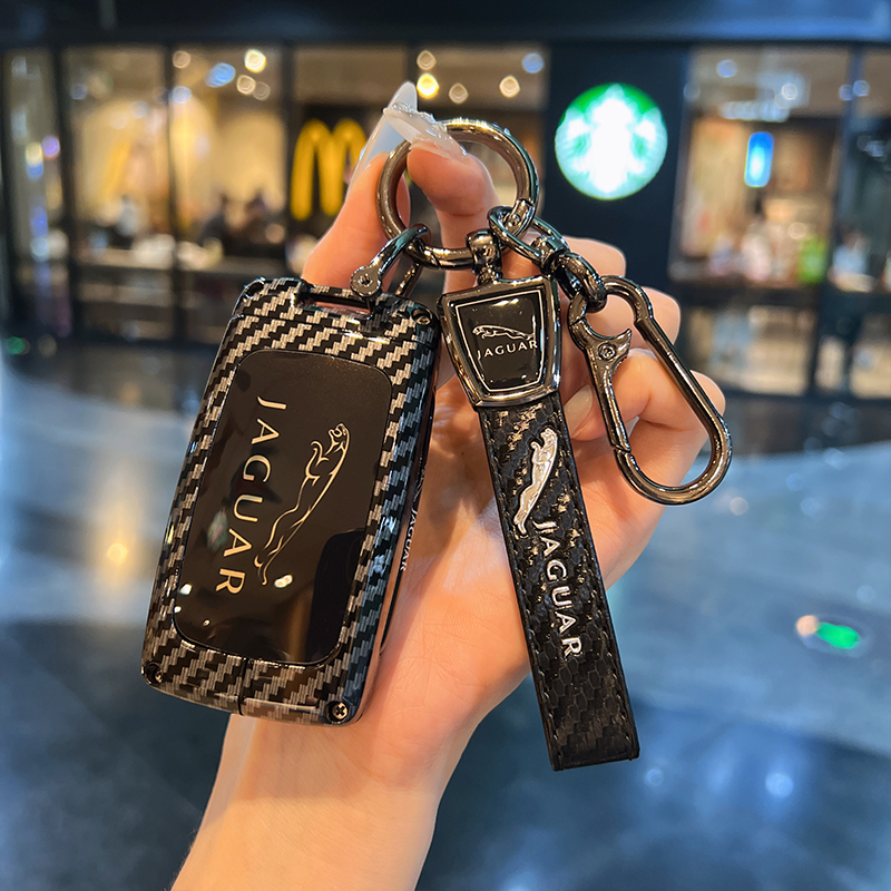 适用新捷豹xfl钥匙套XEL碳纤纹fpace金属XJL高档ftype男epace壳包