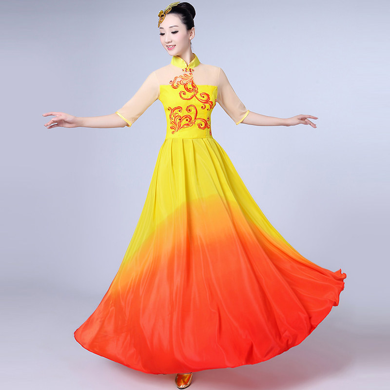 合唱团演出服学生文艺2024新款气质长款现代大合唱开场礼服女长裙