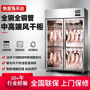 风干柜晾鸭柜商用双门烧腊烤鸭乳鸽烧鹅油边智能除湿保鲜鸭胚机
