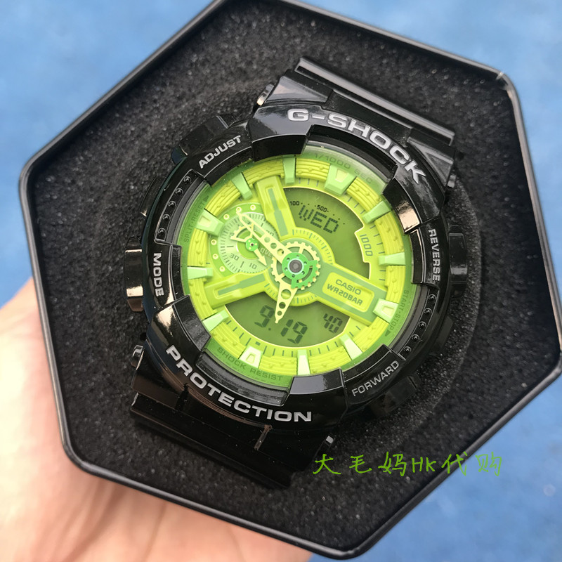 卡西欧手表男G-SHOCK大表盘GA-110B-1A3黑绿色时尚运动男手表防水|msdalam kategori jam tangan, 日韩腕表 - dari Buy2taobao.com untuk memberikan perkhidmatan ejen Taobao profesional membeli