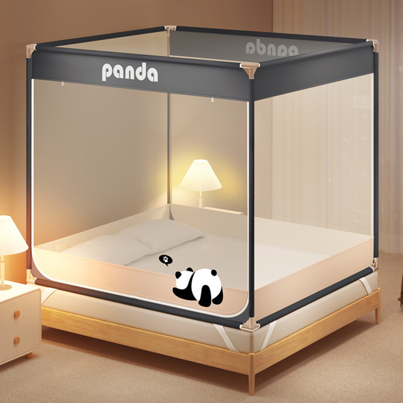 三门防摔蚊帐家用卧室纹账支架杆加粗加厚全罩式儿童婴儿防止掉床