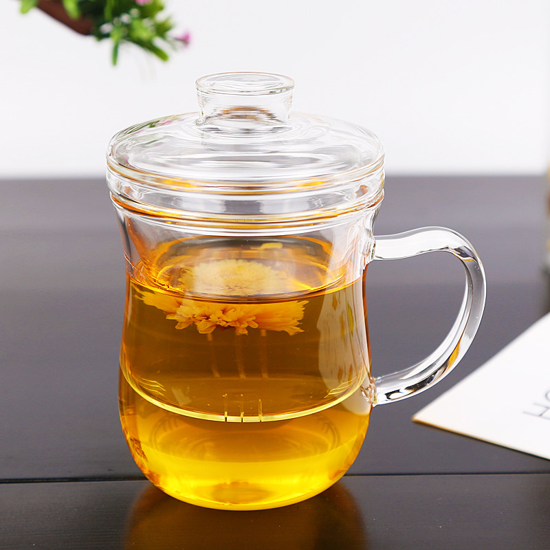 女士带过滤耐热玻璃杯个人泡花茶