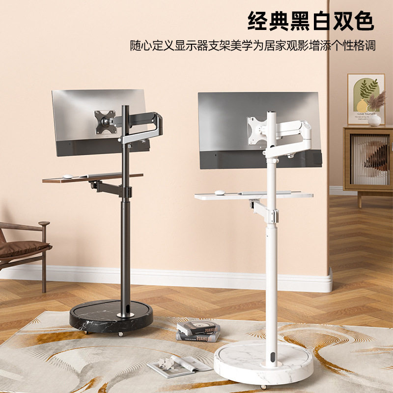 高端水转印显示器落地气压臂支架24/27/32/34英寸通用vesa孔xt395