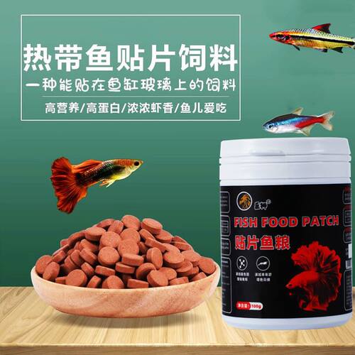 巨狮小型鱼贴片鱼食孔雀鱼饲料热带鱼金鱼灯鱼粮鹦鹉鱼丰年虾蛋白