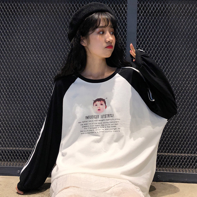 10-25新券网红ins超火长袖女早秋港味潮t恤