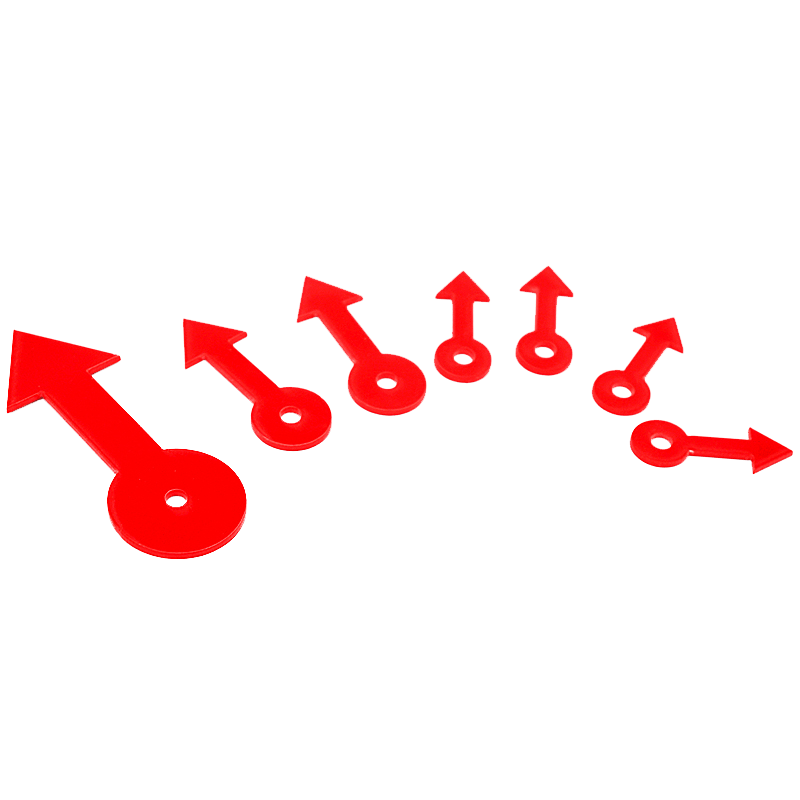 亚克力箭头指针标识红色指针标牌压力表中间指针指示线零线标精准度零位箭头转盘指针工具牌可定制尺寸包邮